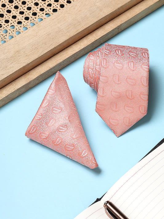Men's Paisley Tie Set with Pocket Square