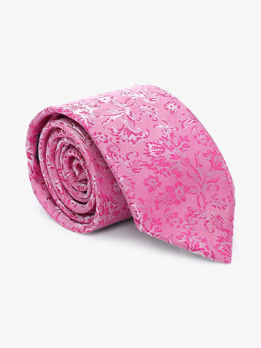 Men's Floral Print Tie Set with Pocket Square