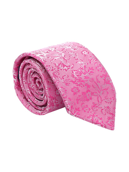 Men's Floral Print Tie Set with Pocket Square