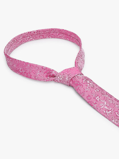 Men's Floral Print Tie Set with Pocket Square