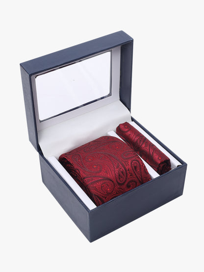 Men's Paisley Tie Set with Pocket Square