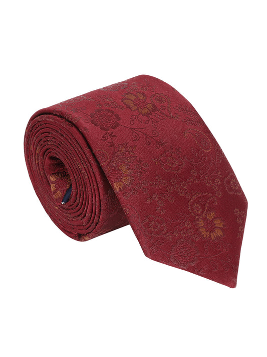 Men's Floral Print Tie Set with Pocket Square