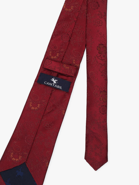 Men's Floral Print Tie Set with Pocket Square