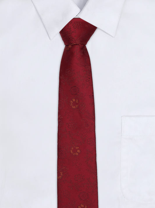 Men's Floral Print Tie Set with Pocket Square