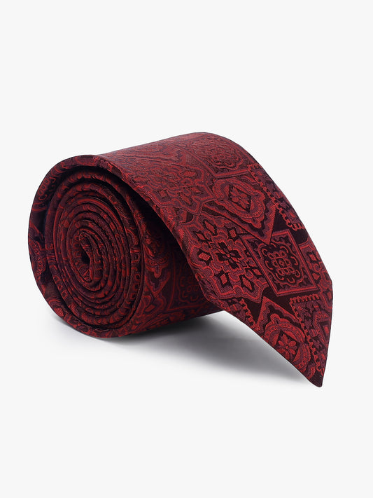 Men's Medallion Design Tie Set with Pocket Square