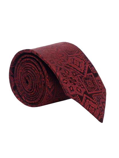 Men's Medallion Design Tie Set with Pocket Square