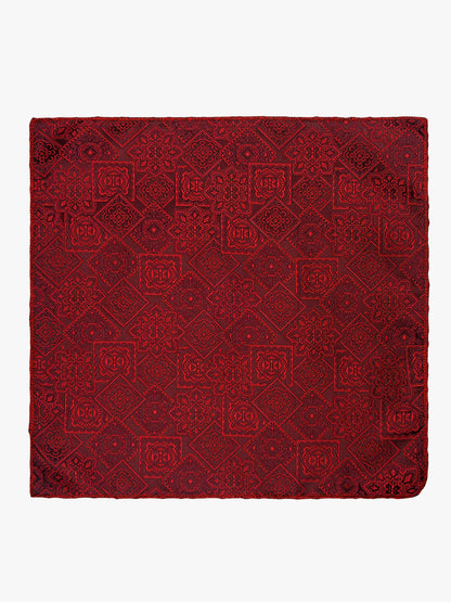 Men's Medallion Design Tie Set with Pocket Square