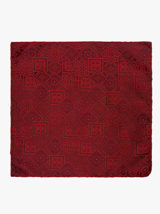 Men's Medallion Design Tie Set with Pocket Square