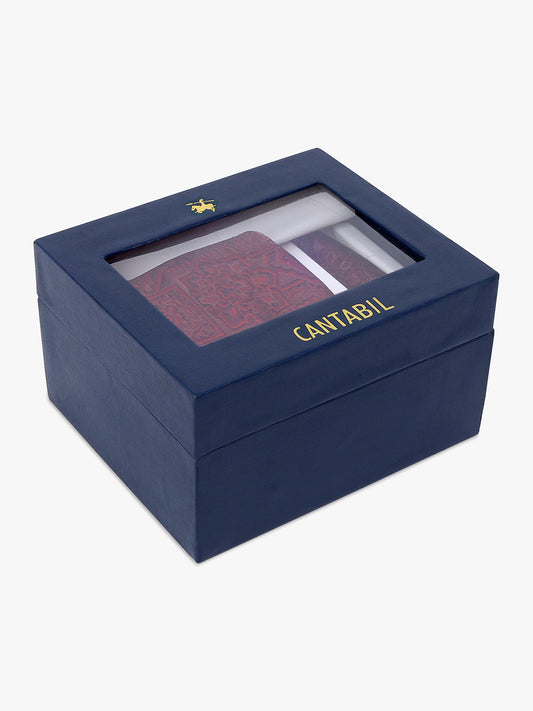 Men's Medallion Design Tie Set with Pocket Square