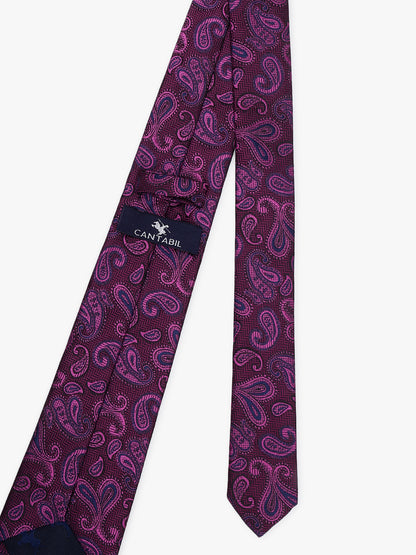 Men's Paisley Tie Set with Pocket Square