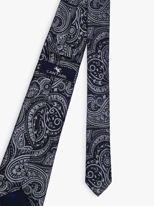 Men's Paisley Tie Set with Pocket Square