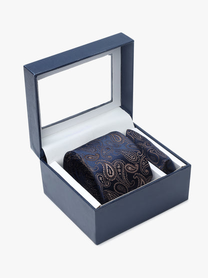 Men's Paisley Tie Set with Pocket Square