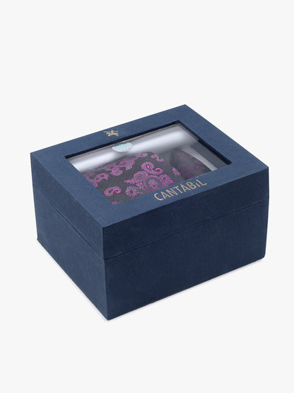 Men's Paisley Tie Set with Pocket Square
