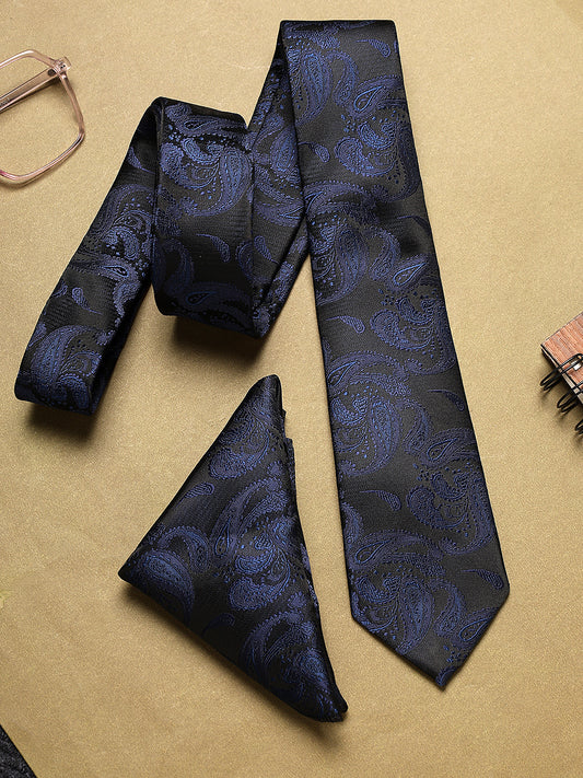 Men's Paisley Tie Set with Pocket Square