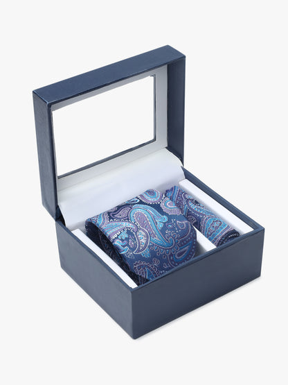 Men's Paisley Tie Set with Pocket Square