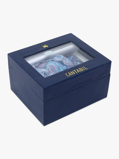 Men's Paisley Tie Set with Pocket Square