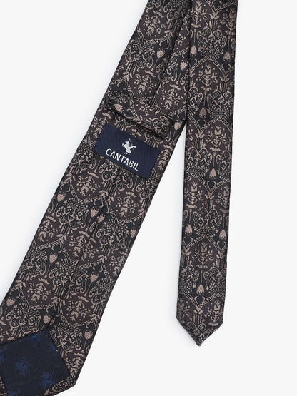 Men's Motifs Design Tie Set with Pocket Square