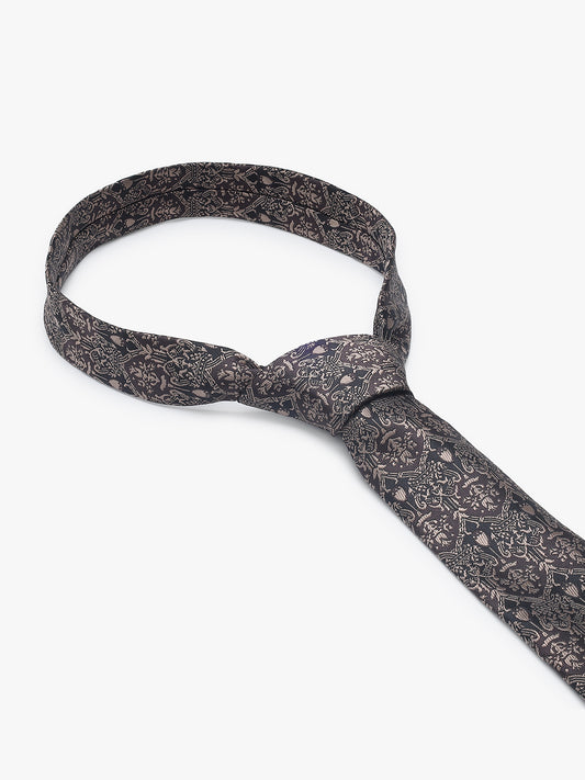 Men's Motifs Design Tie Set with Pocket Square