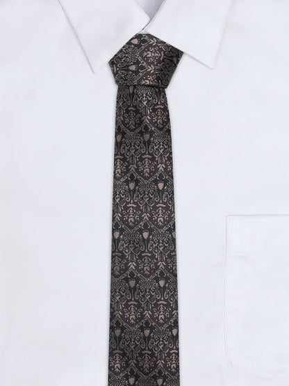 Men's Motifs Design Tie Set with Pocket Square