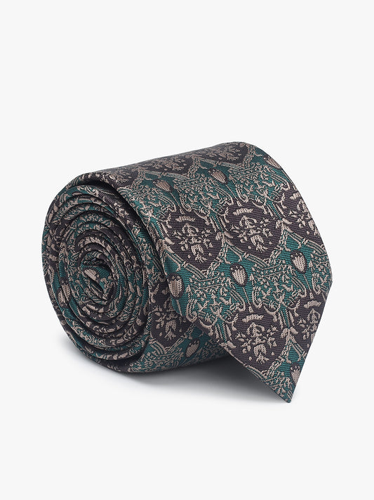 Men's Motifs Design Tie Set with Pocket Square