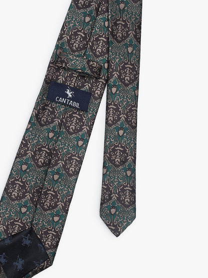 Men's Motifs Design Tie Set with Pocket Square