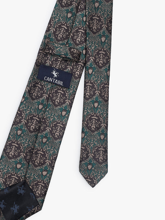 Men's Motifs Design Tie Set with Pocket Square