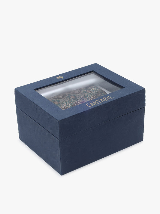 Men's Motifs Design Tie Set with Pocket Square