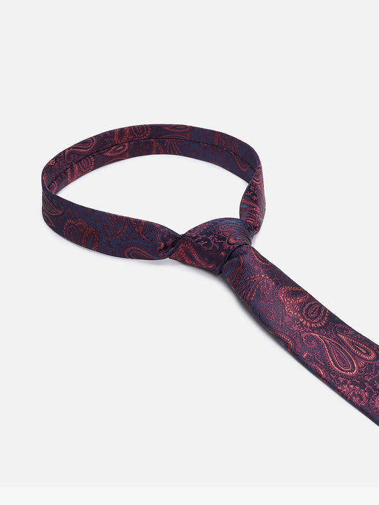 Men's Paisley Tie Set with Pocket Square