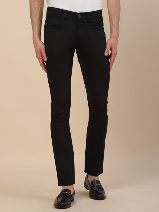 Casual Trouser for Men | Breathable & Soft with Color Fastness Regular Fit Cotton Blend Fabric Solid Pattern Button Closure