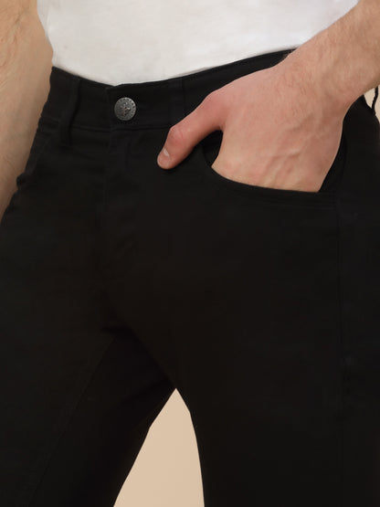 Casual Trouser for Men | Breathable & Soft with Color Fastness Regular Fit Cotton Blend Fabric Solid Pattern Button Closure