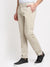 Cantabil Men Beige Cotton Blend Solid Regular Fit Casual Trouser (6732499943563)
