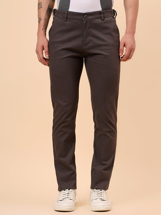 Casual Trouser for Men | Breathable & Soft with Color Fastness Regular Fit Cotton Blend Fabric Solid Pattern Button Closure