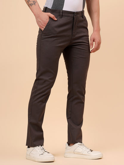 Casual Trouser for Men | Breathable & Soft with Color Fastness Regular Fit Cotton Blend Fabric Solid Pattern Button Closure