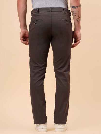 Casual Trouser for Men | Breathable & Soft with Color Fastness Regular Fit Cotton Blend Fabric Solid Pattern Button Closure