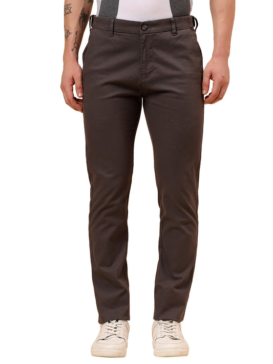 Casual Trouser for Men | Breathable & Soft with Color Fastness Regular Fit Cotton Blend Fabric Solid Pattern Button Closure