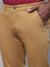 Cantabil Men Brown Cotton Blend Self Design Regular Fit Casual Trouser (7113721184395)