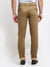 Cantabil Men Khaki Cotton Blend Solid Regular Fit Casual Trouser (6729649520779)