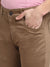 Cantabil Men Khaki Cotton Blend Solid Regular Fit Casual Trouser (6732680986763)