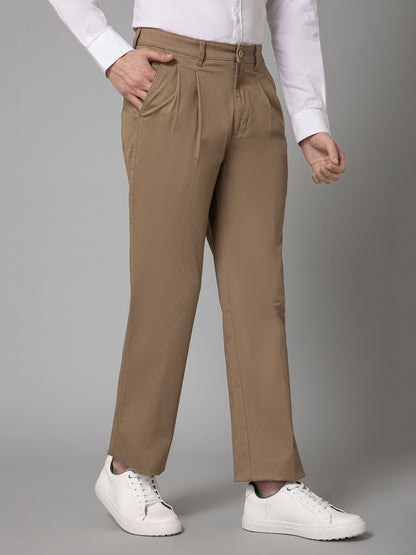 Men's Casual Pleated front Khaki  Trousers