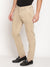 Cantabil Men Beige Cotton blend Solid Regular Fit Casual Trouser (6805192081547)