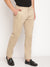 Cantabil Men Beige Cotton blend Solid Regular Fit Casual Trouser (6805192081547)