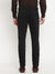 Cantabil Men Black Cotton Blend Solid Regular Fit Casual Trouser (6794735747211)