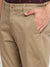 Cantabil Men Brown Cotton Blend Solid Regular Fit Casual Trouser (6794672308363)