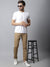 Cantabil Men Khaki Cotton Blend Self Design Regular Fit Casual Trouser (7048357609611)