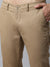 Cantabil Men Khaki Cotton Blend Self Design Regular Fit Casual Trouser (7048357609611)