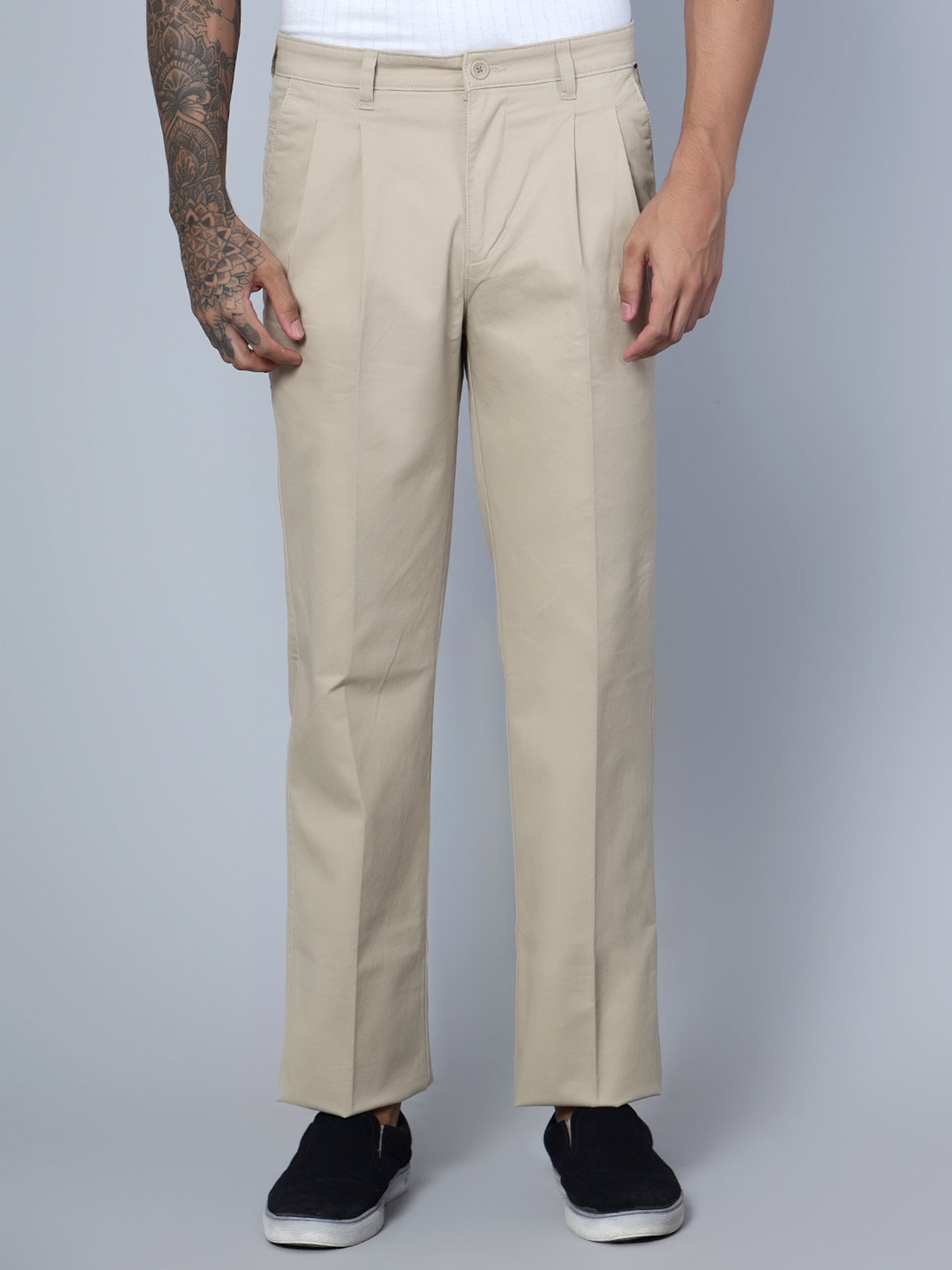 Buy Cantabil Men Beige Cotton Regular Fit Casual Trouser  (MTRC00077_Fawn_30) at Amazon.in