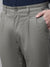Cantabil Men Olive Cotton Blend Solid Regular Fit Casual Trouser (7081531605131)