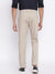 Cantabil Men Beige Cotton Blend Printed Regular Fit Casual Trouser (7047316668555)