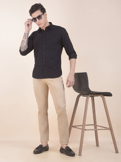 Casual Trouser for Men l Breathable & Soft with Color Fastness Regular Fit Cotton Stretch Fabric Solid Pattern
