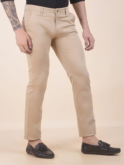 Casual Trouser for Men l Breathable & Soft with Color Fastness Regular Fit Cotton Stretch Fabric Solid Pattern